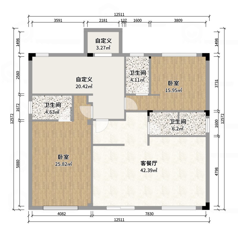 孙有权-『2025-10』26平丨法式公主房-户型图概览