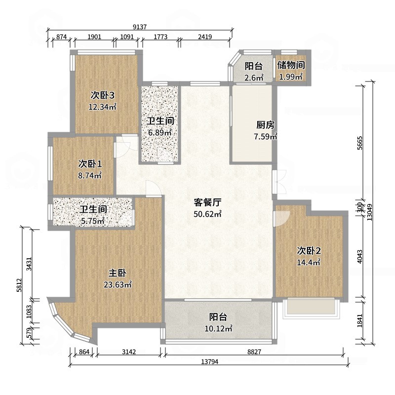马程想-晨胧华庭住宅小区167㎡4室-户型图概览