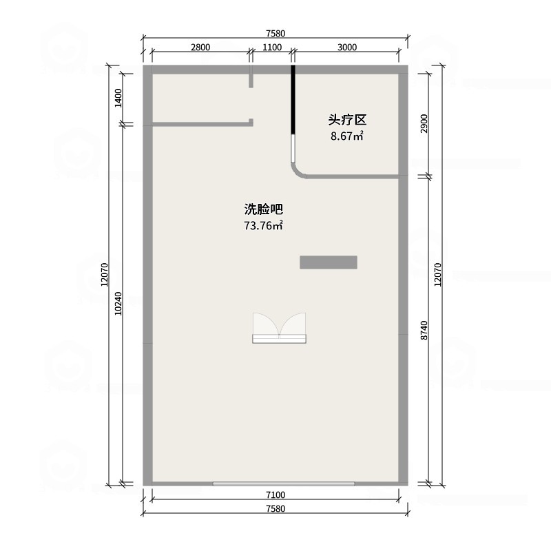 方源设计-美容院设计——洗脸吧-户型图概览