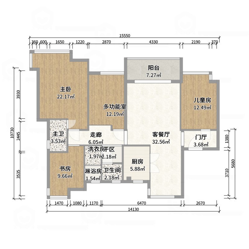 点点设计.-全友全屋定制387-古韵绿+黑莓色-户型图概览