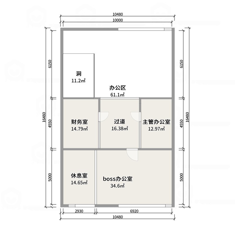 楚瑜设计-诧寂风混搭办公室-户型图概览