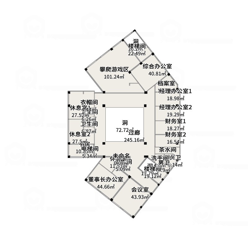 鲸鱼设计装饰-本府会所-户型图概览