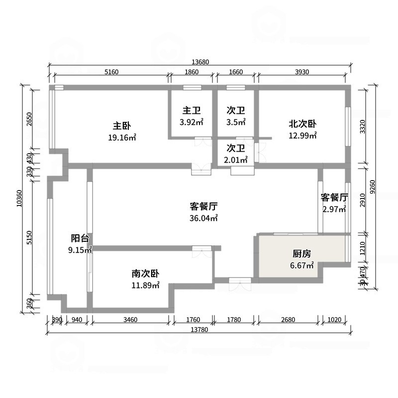 120平室内设计平面图图片