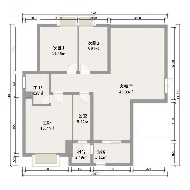 120平室内设计平面图图片