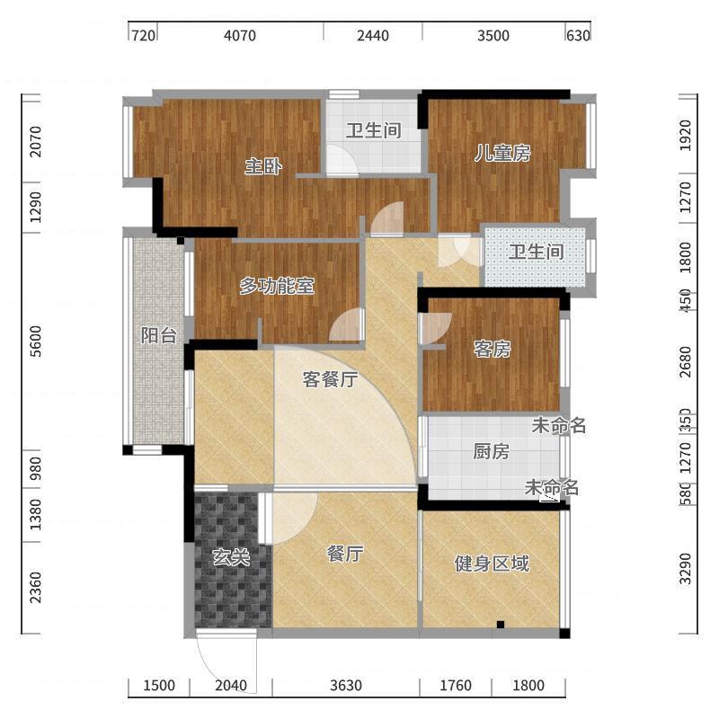 朱晨希-162㎡简美两居-户型图概览