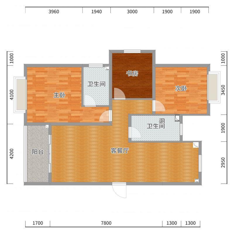 朱桂琴-117方北欧三居-户型图概览