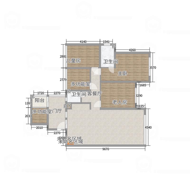 王思力-148平四居中天城--北欧清新风-户型图概览