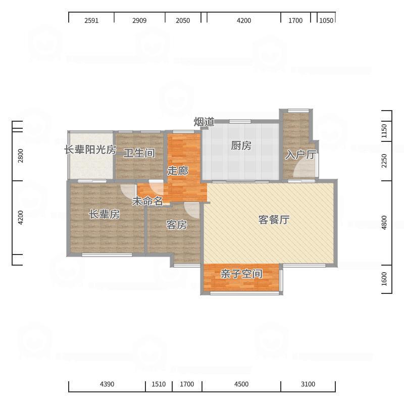 北宸空間設計-【浮生·若梦】260平法式轻奢-户型图概览