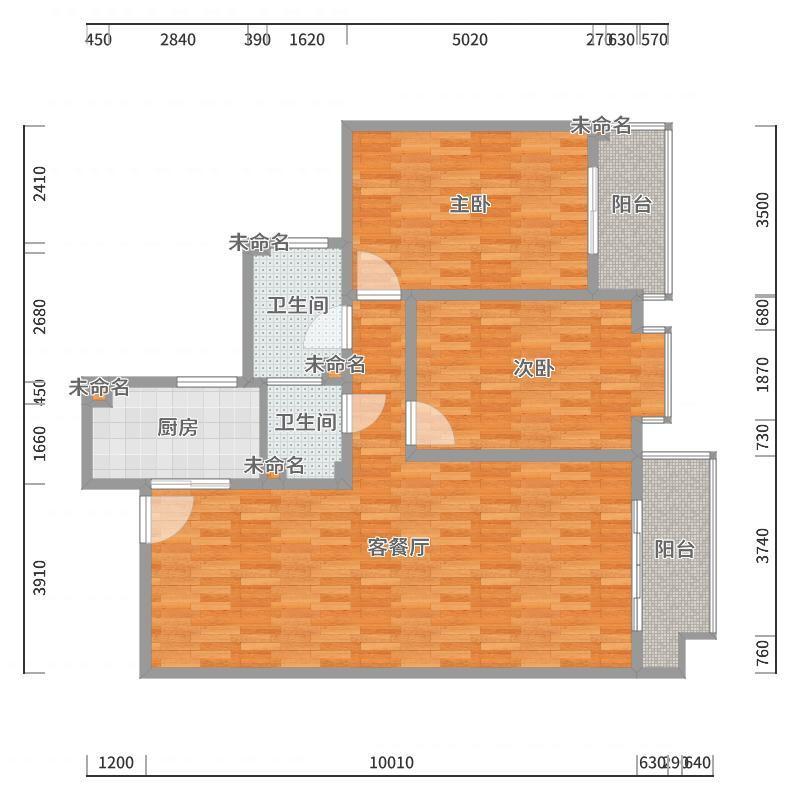 李青越-125㎡北欧两居-户型图概览