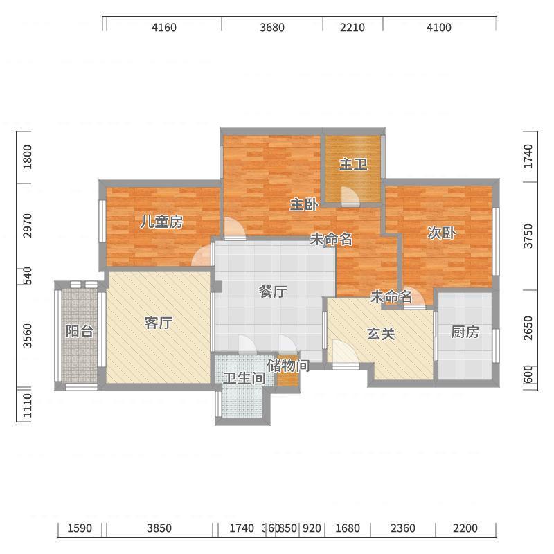 李青越-134㎡简美三居-户型图概览