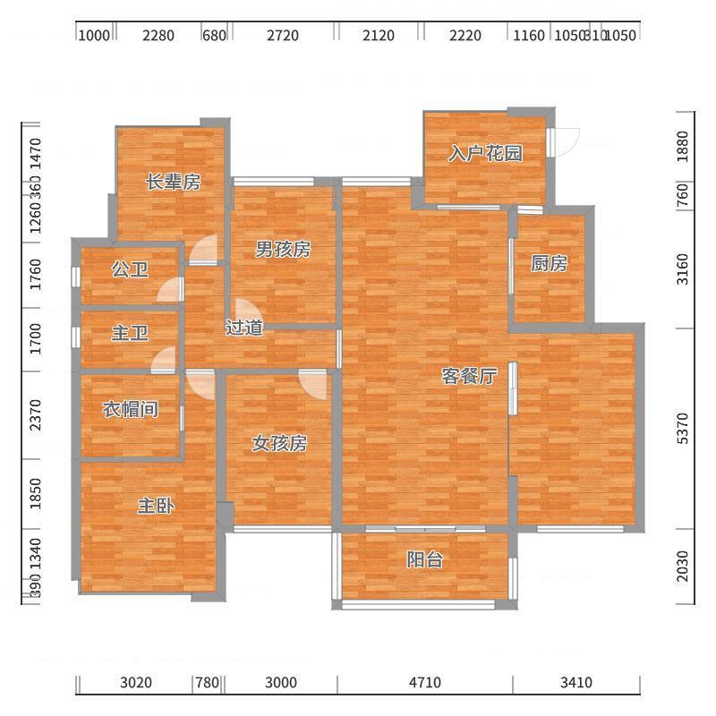 黑马效果图表现-豪宅装|185m²后现代-户型图概览