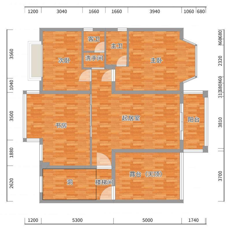 神马云在线-潘府--3F坡屋顶-户型图概览