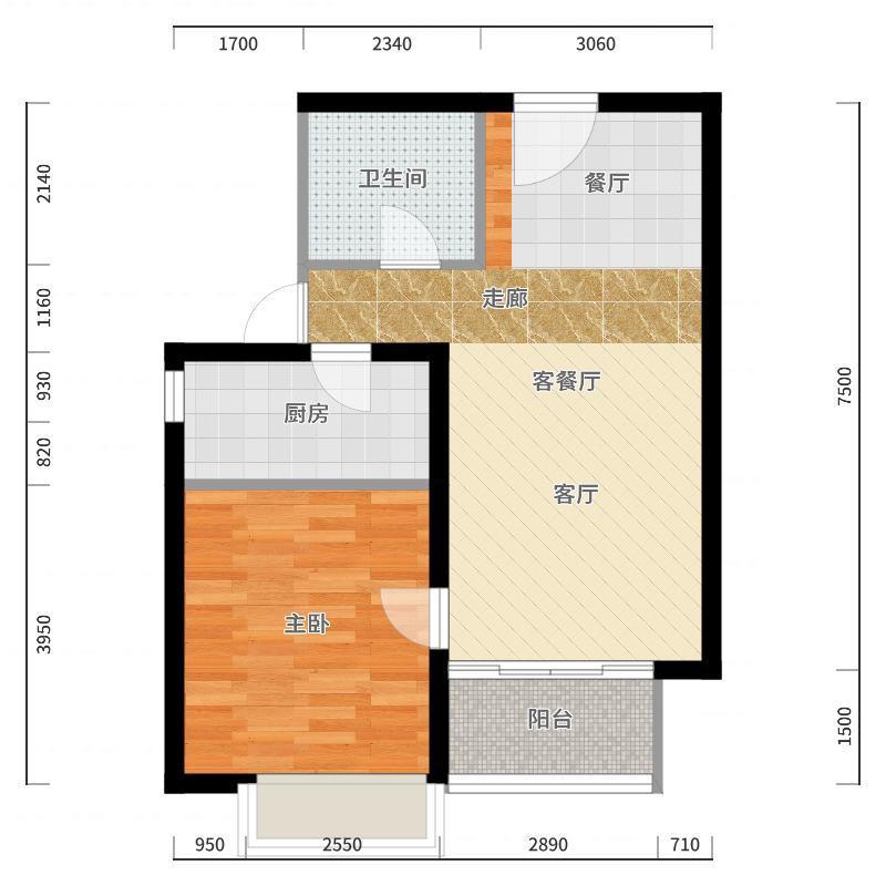 Ellen空间设计-黄色雾语-户型图概览