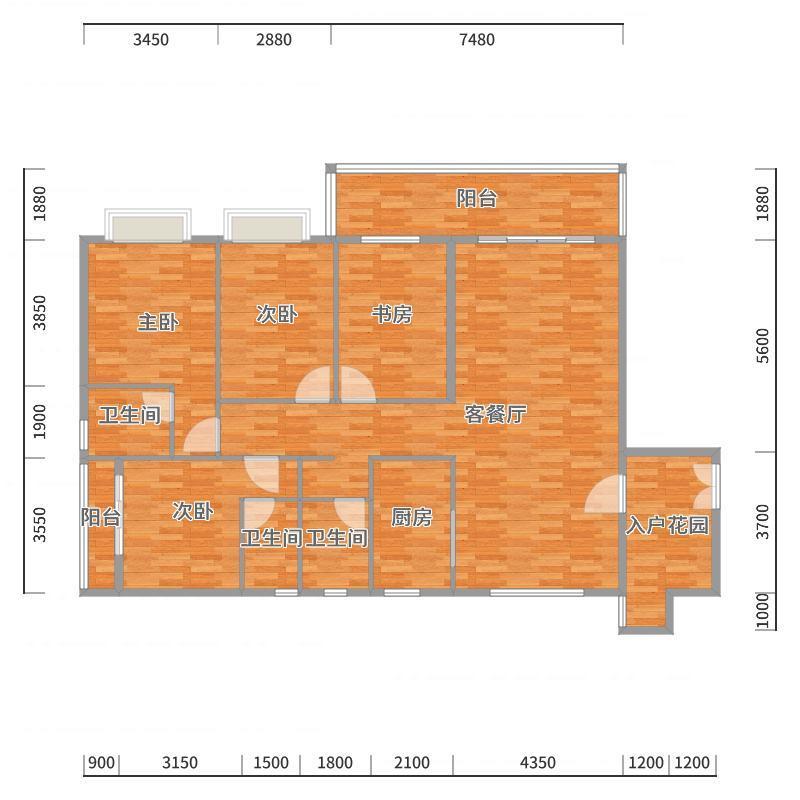 何宗建-176㎡现代四居-户型图概览