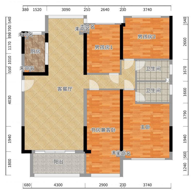 张福梅-现代轻奢||碧桂园天玺-户型图概览