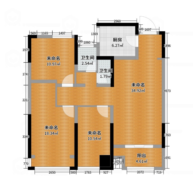 郑地东望A户型105平-李总三室-副本