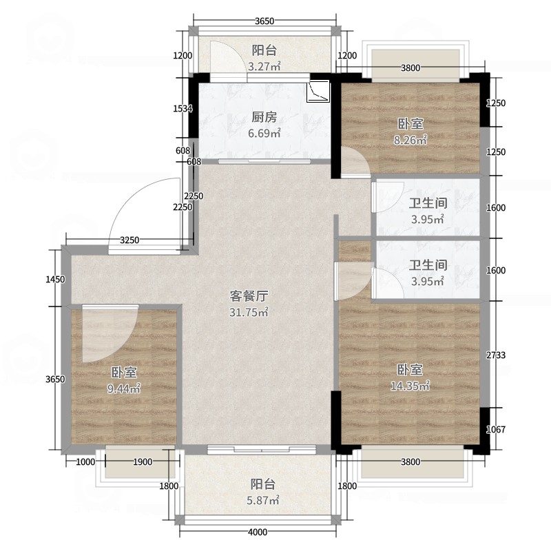 碧桂园荟隽棠户型图片