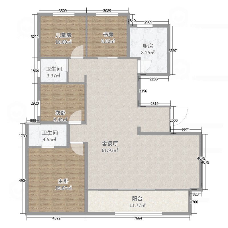 万科民安江山府C1-177m²-11-201简欧